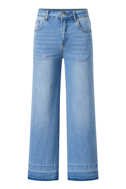 Raw Hem High Waist Straight Leg Loose Jeans